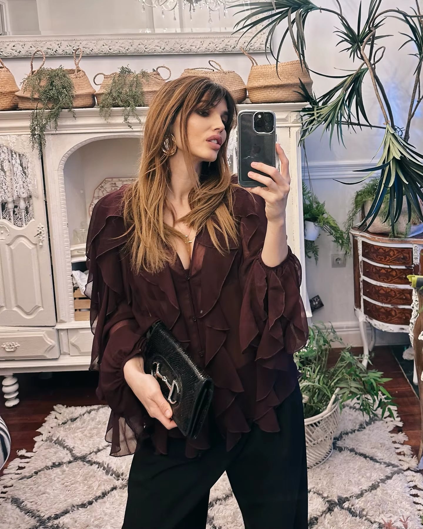 Chemisier Scarlett à manches évasées col V