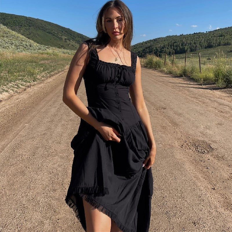 Robe French à bretelles