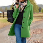 Elegant Mid Length Wool Coat with High Collar — variant_front