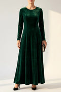 Emily | Women's Velvet Long Sleeve Formal Party Dress Maxi — variant_front