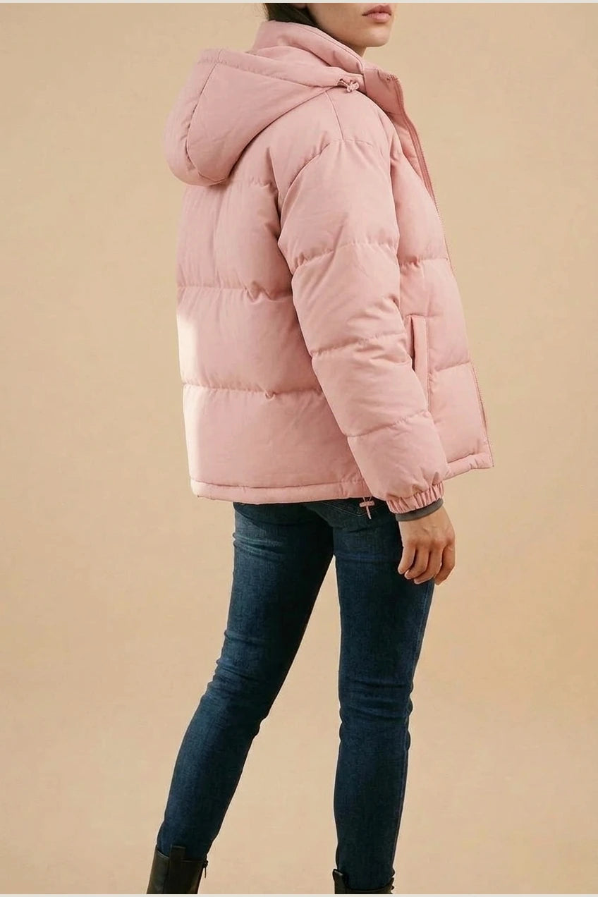 Grace | Women's Hooded Puffer Winter Jacket Zip-Up Padded Coat — variant_front