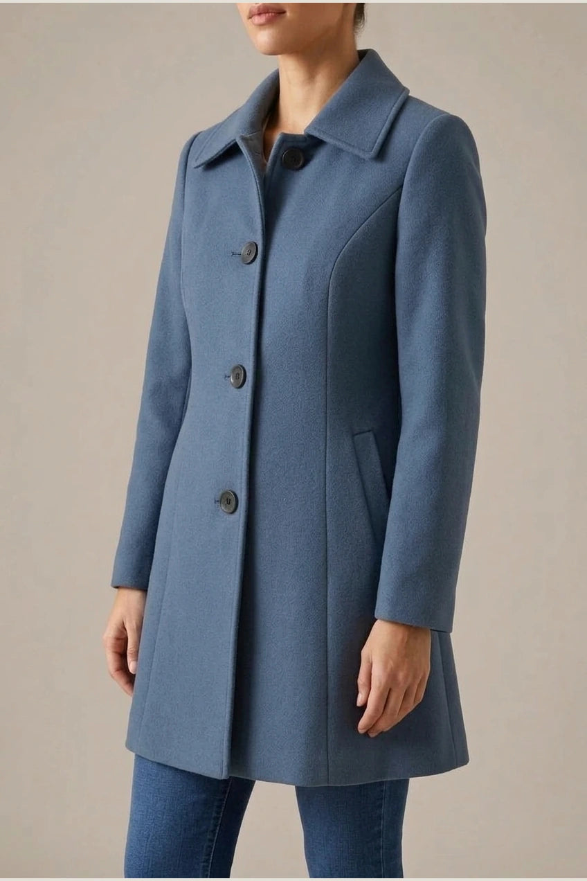 Timeless A-Line Wool Coat with Satin Lining — variant_front