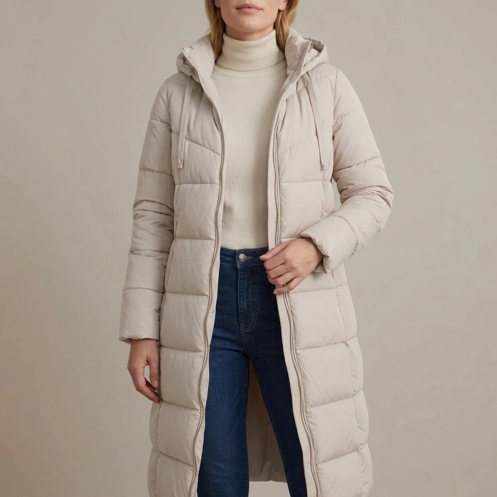Women's Cozy Longline Puffer Jacket – Clover — variant_front