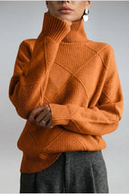 Sweater Women - Cashmere Knit Soft Sweater with Turtleneck — variant_front