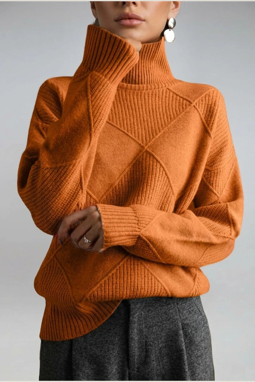 Sweater Women - Cashmere Knit Soft Sweater with Turtleneck — variant_front