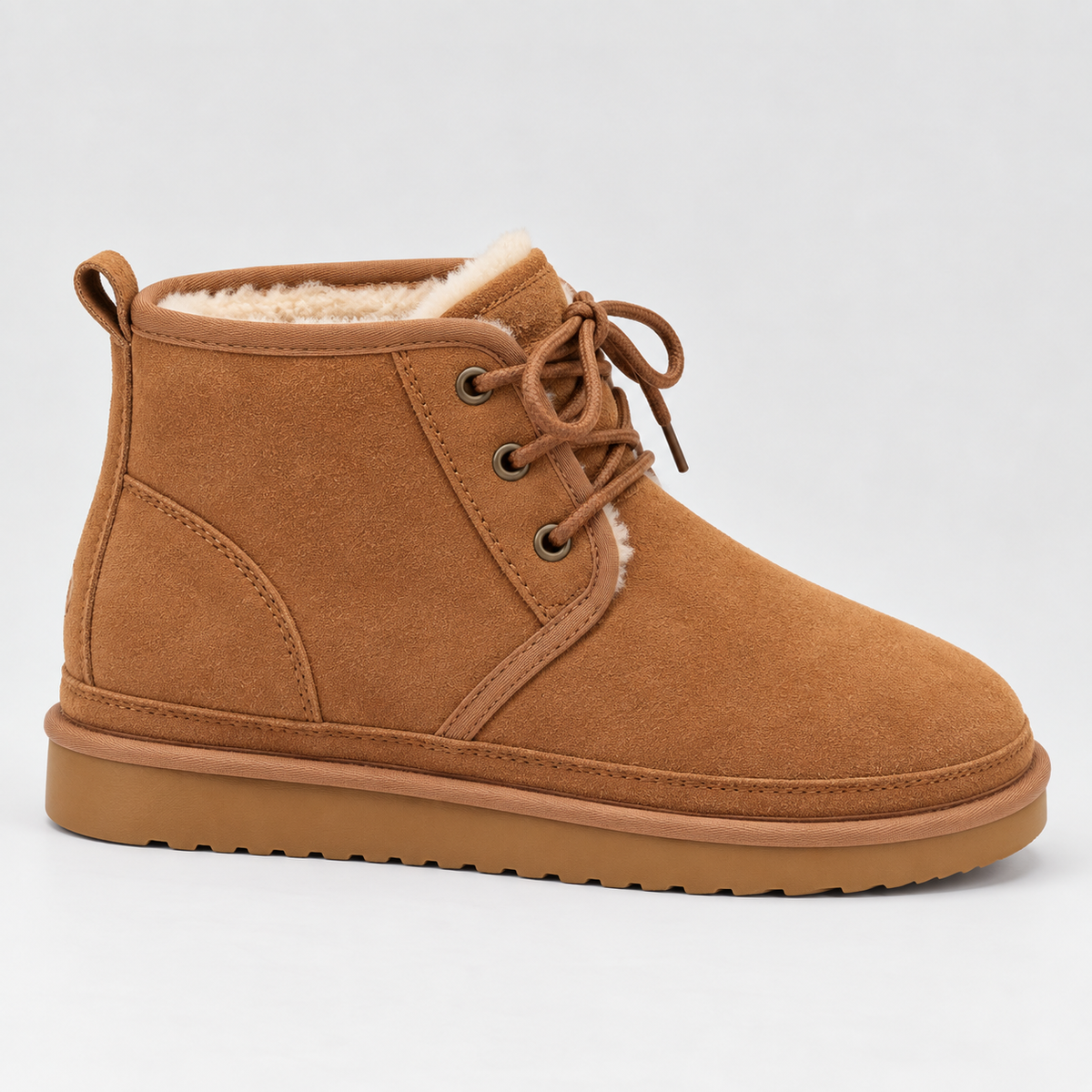 Women’s Suede Lace-Up Ankle Boots | Warm Fur Lined Winter Shoes — variant_front