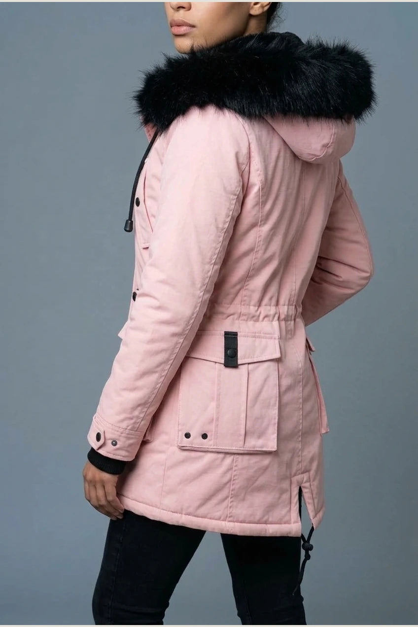Aria | Women's Thick Faux Fur Hooded Insulated Parka Coat — variant_front