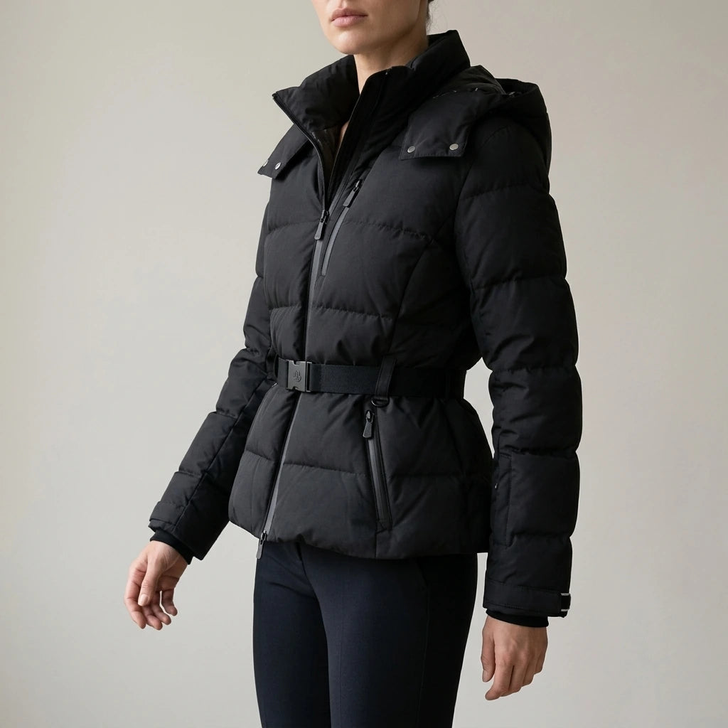 Charlotte | Women's Belted Puffer Jacket — variant_front