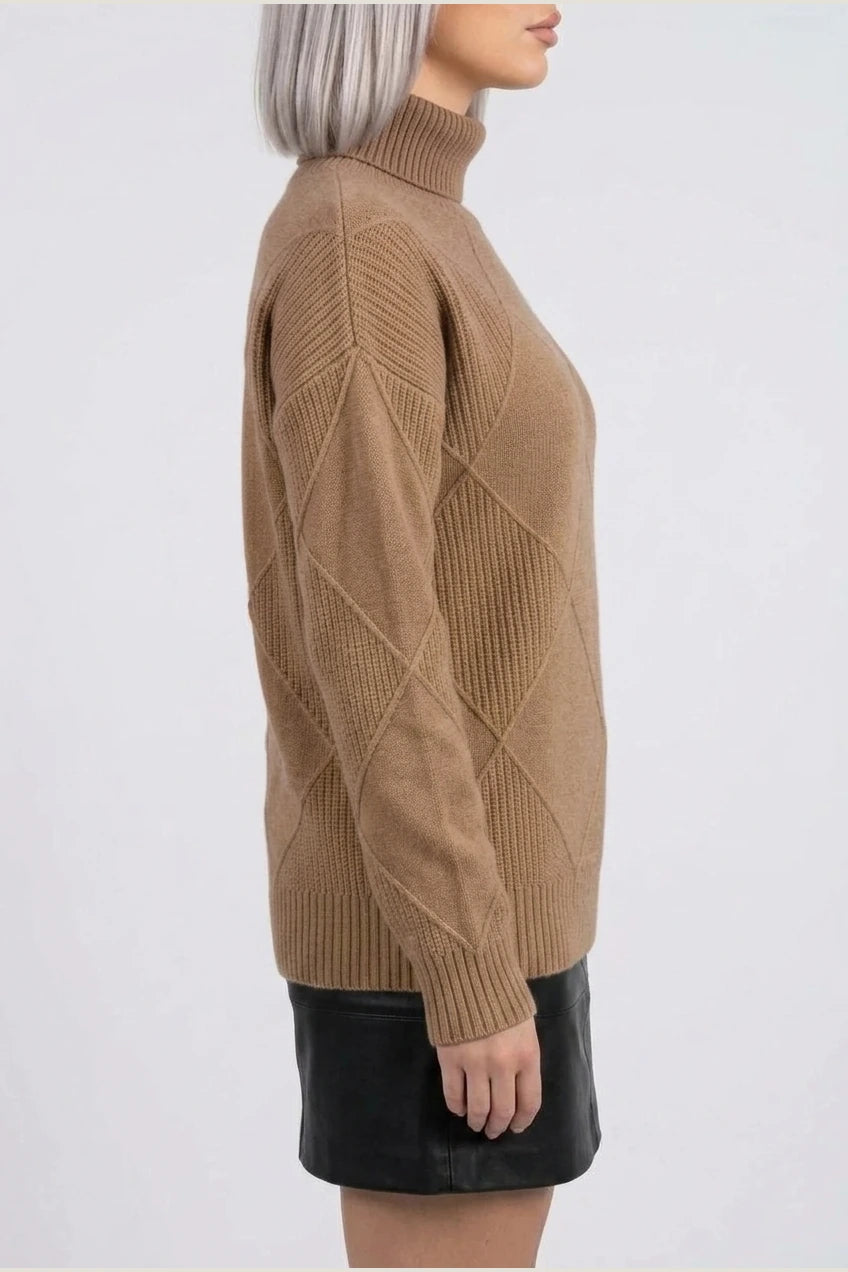 Sweater Women - Cashmere Knit Soft Sweater with Turtleneck — variant_front