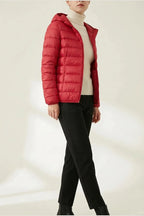 Amelia | Women's Lightweight Hooded Quilted Jacket Packable Down Puffer — variant_front