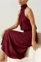 Scarlett | Women's Off-Shoulder Midi Cocktail Party Dress Cotton Blend — variant_front