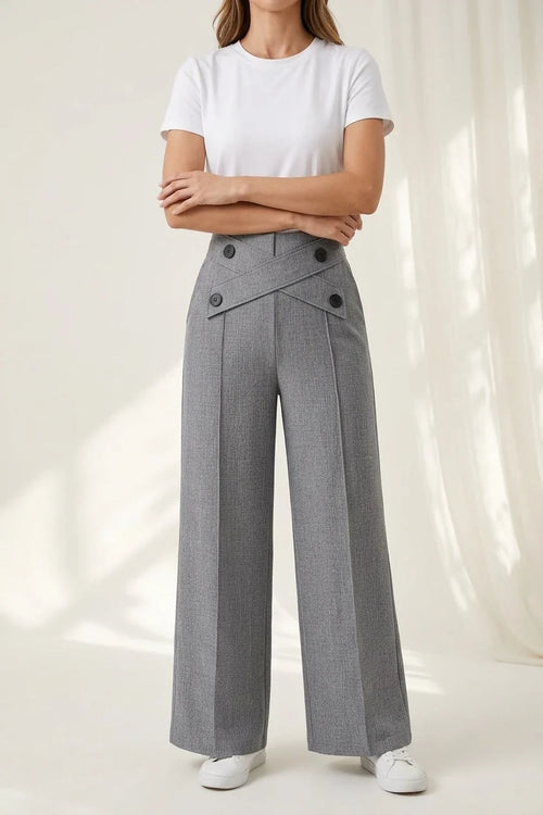 Women's Casual Suit Pants Two-Piece Set, Spring/Summer Outing, Work, Office, Daily Wear, Elegant Straight-Leg Pants, Thin Long Pants for Women — variant_front