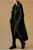 Phoebe | Women's Oversized Chunky Knit Lapel Longline Cardigan — variant_front