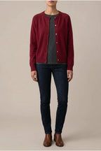 Evelyn | Women's Merino Wool Long Sleeve Knit Jumper Cardigan — variant_front