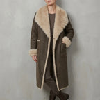 Women's Reversible Faux Shearling Coat with Textured Design – Genevieve — variant_front