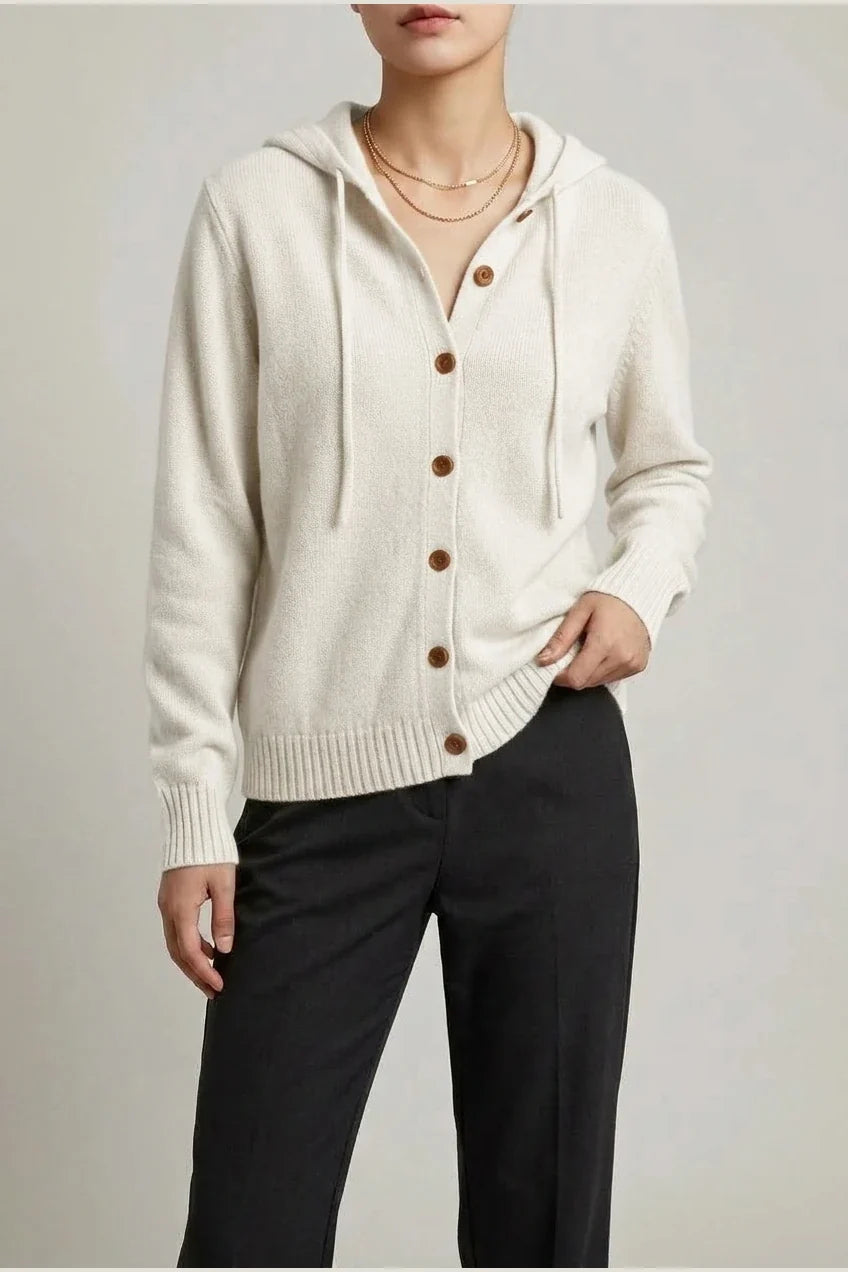 Women'S Hooded Button- Cardigan Sweater, Loose Casual Fall Winter Outerwear — variant_front