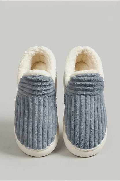 Casual Slippers, Fashionable And Excellent Warm Fleece-Lined, Ribbed Texture, Comfortable And Warm, Ideal for Indoor/Outdoor Use, Unisex Home Slippers, All-Season, Multi-Color, Women Shoes — variant_front
