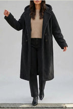 Women’s Long Hooded Teddy Coat – Oversized Borg Winter Coat — variant_front