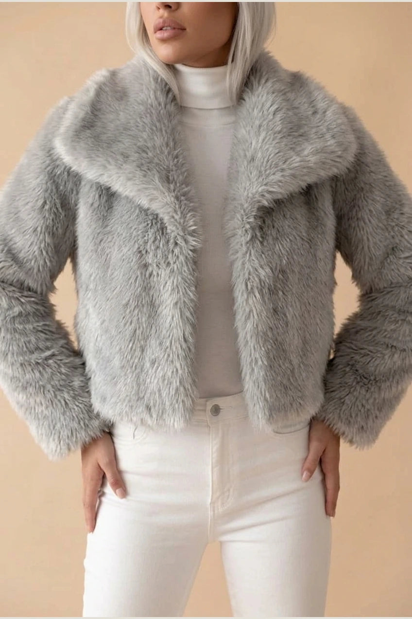 Faux Fur Cropped Coat for Women — variant_front
