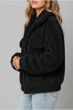Montarello Women's Teddy Jacket Borg Collared Zip Up — variant_front
