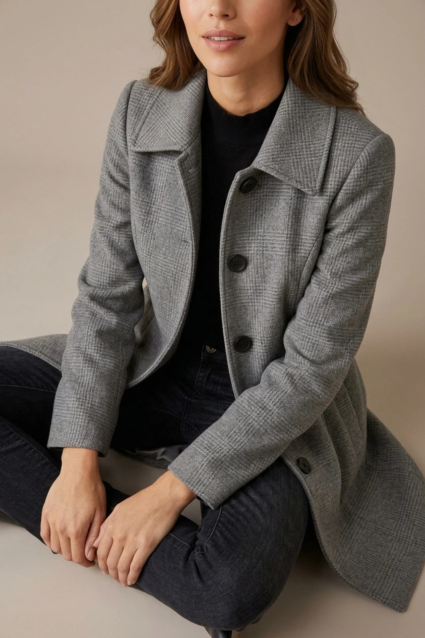 Timeless A-Line Wool Coat with Satin Lining — variant_front