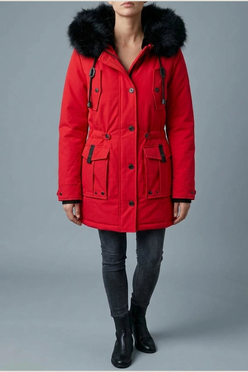 Aria | Women's Thick Faux Fur Hooded Insulated Parka Coat — variant_front