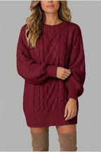 Montarello Women's Jumper Dress Cable Knit Oversized — variant_front