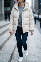 Grace | Women's Hooded Puffer Winter Jacket Zip-Up Padded Coat — variant_front