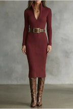 Valenoré – Sculpted elegance – Knit midi dress — variant_front