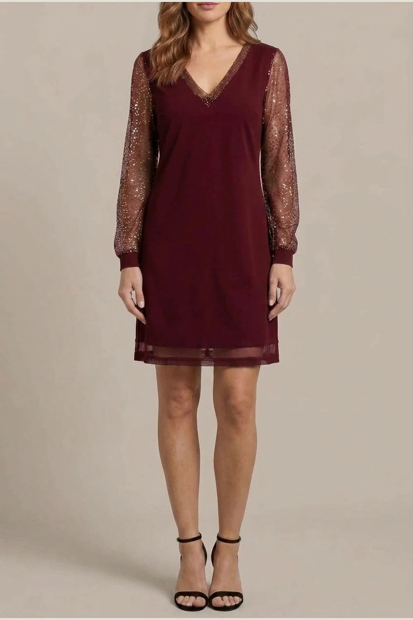 Étoilenne – Sheer sparkle sleeves – Mini dress — variant_front