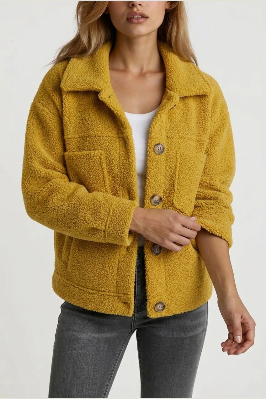 Vespera | Soft Button-Front Teddy Jacket — variant_front