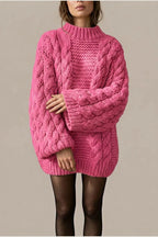 Ella | Women's Oversized Chunky Cable-Knit Jumper Dropped Shoulder — variant_front