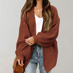 Oversized Open Front Chunky Knit Cardigan — variant_front