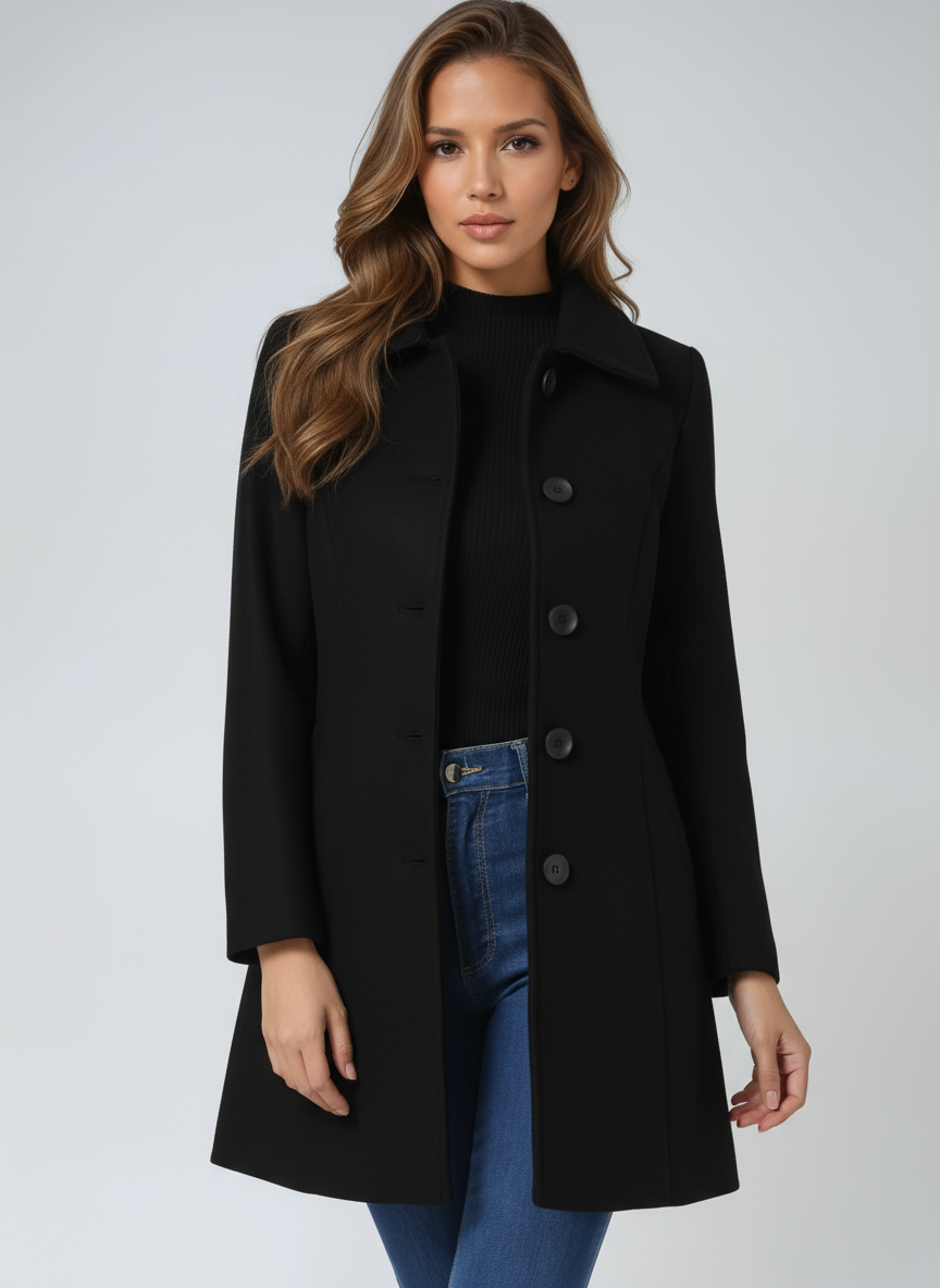 Timeless Fitted Wool Coat with Wide Collar — variant_front