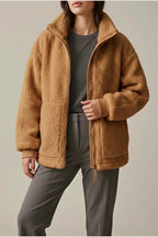 Paige | Women's Relaxed Fit Teddy Zip-Up Jacket — variant_front
