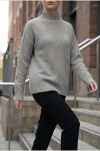 Sweater Women - Cashmere Knit Soft Sweater with Turtleneck — variant_front