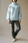 Scarlett | Women's Fluffy Turtleneck Loose Knit Sweater Jumper — variant_front