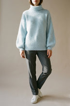 Scarlett | Women's Fluffy Turtleneck Loose Knit Sweater Jumper — variant_front