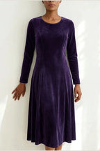 Emily | Women's Velvet Long Sleeve Formal Party Dress Maxi — variant_front