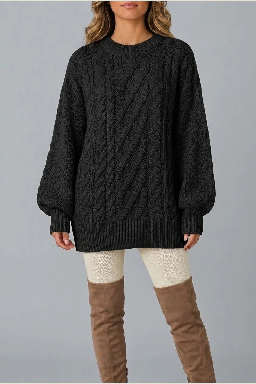 Montarello Women's Jumper Dress Cable Knit Oversized — variant_front
