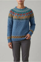 Ivana - Vintage Jacquard Crew Neck Sweater — variant_front