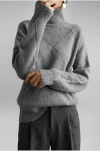 Sweater Women - Cashmere Knit Soft Sweater with Turtleneck — variant_front