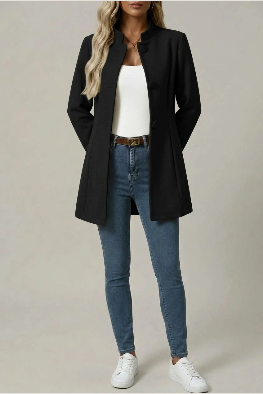 Hallie | Women's Button-Down A-Line Coat — variant_front
