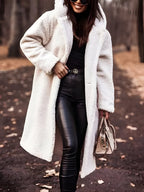 Oversized Hooded Teddy Coat with Large Front Pockets — variant_front
