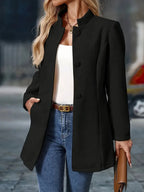Juliette | Elegant Stand-Collar Button Coat — variant_front