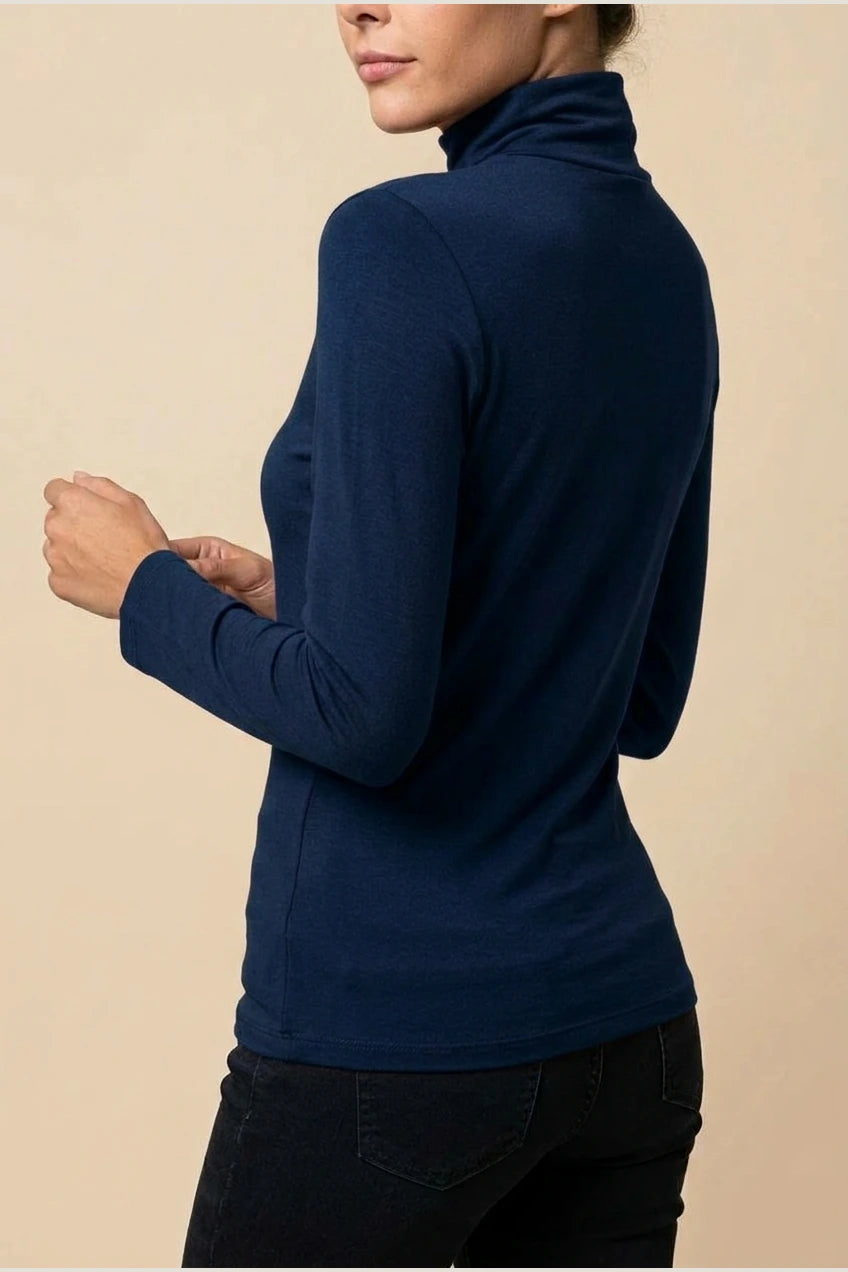 Women's Turtleneck Sweater Roll Neck Long Sleeve Straight Cuffs Plain Casual Layering — variant_front