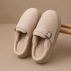 Women’s Warm Fleece Slippers – Buckle Cushioned House Shoes — variant_front