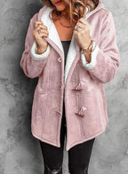 Hooded Duffle Coat with Sherpa Lining & Toggle Closures — variant_front