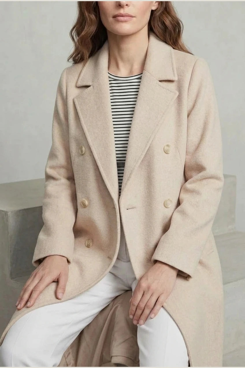 Women's Wool Blend Double-Breasted Coat – Elspeth — variant_front