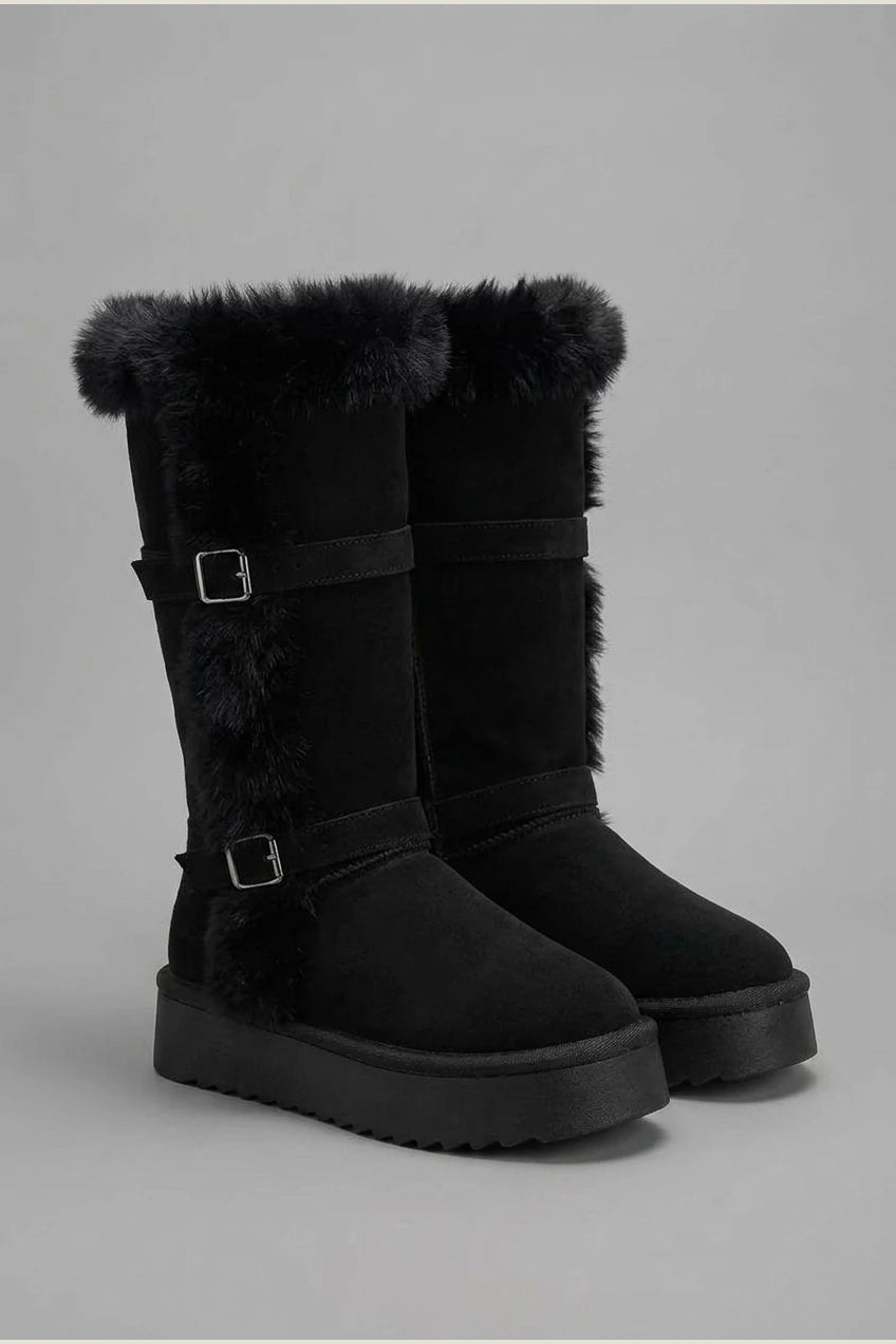 Women's Chunky Sole Mid-Calf Boots – Ravelise — variant_front